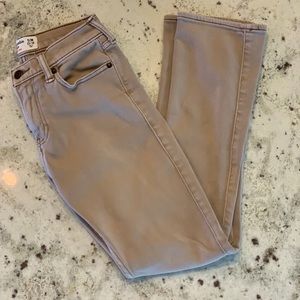 Abercrombie kids skinny jean in khaki/tan.
